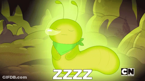 Green Caterpillar Zzz GIF