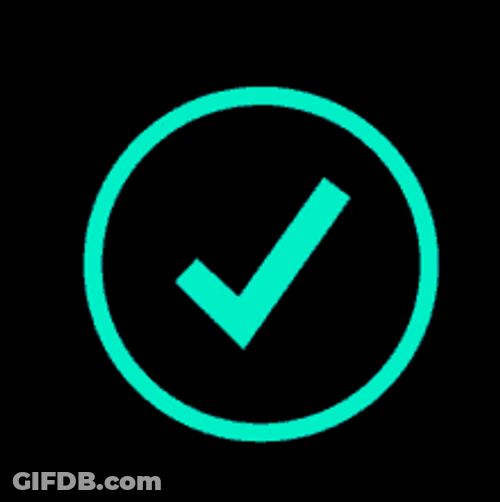 Green Check And Black Background GIF