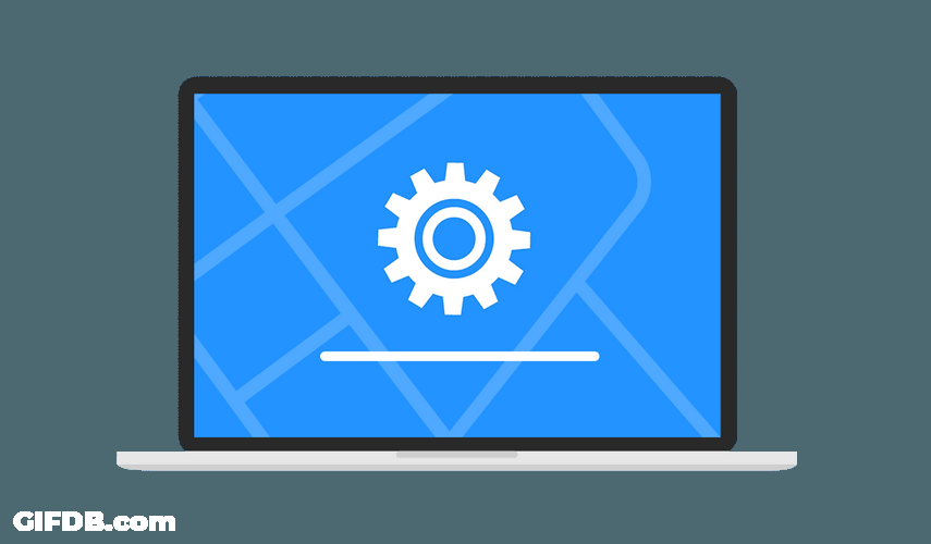 Green Check Laptop Screen Update GIF