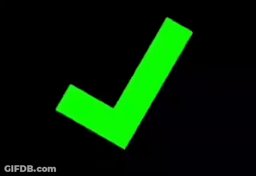 Green Check Mark On Black Background GIF