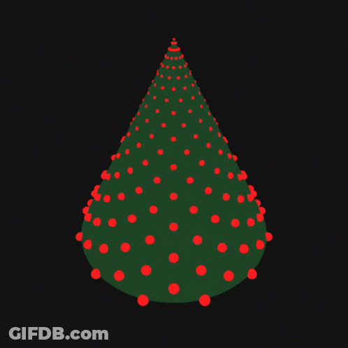 Green Christmas Tree With Red Polka Dots GIF