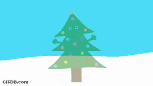 Green Christmas Tree With Star On Top GIF