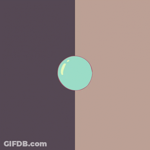 Green Circle With Yellow Stripe On Purple And Brown Background GIF