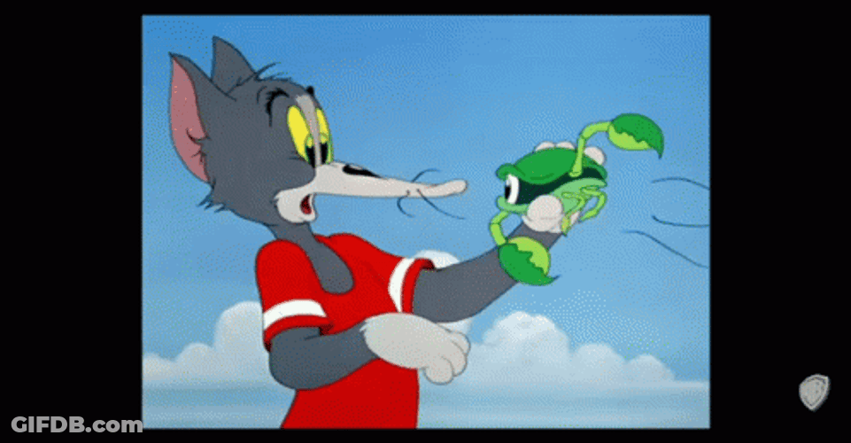 Green Crab Pulling Tom Cat Whiskers GIF