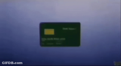 Green Credit Card With Yellow Stripe GIF