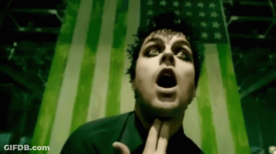 Green Day Billie Joe Finger Shoot GIF