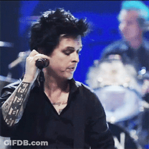 Green Day Billie Joe Shocked GIF