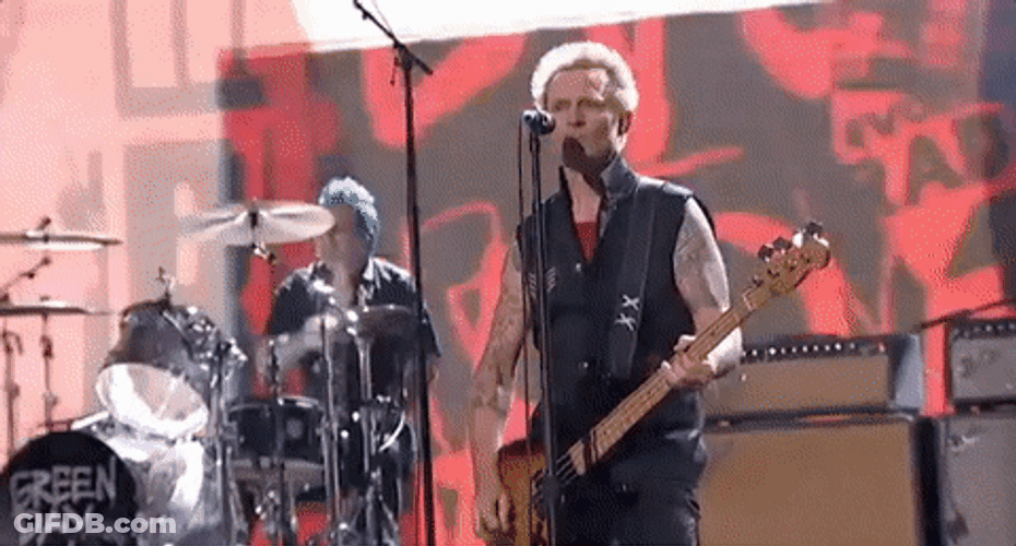 Green Day Mike Dirnt Singing Guitar GIF