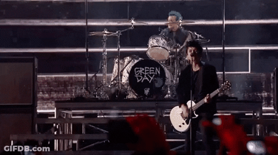 Green Day Singing Guitar MTV EMA GIF
