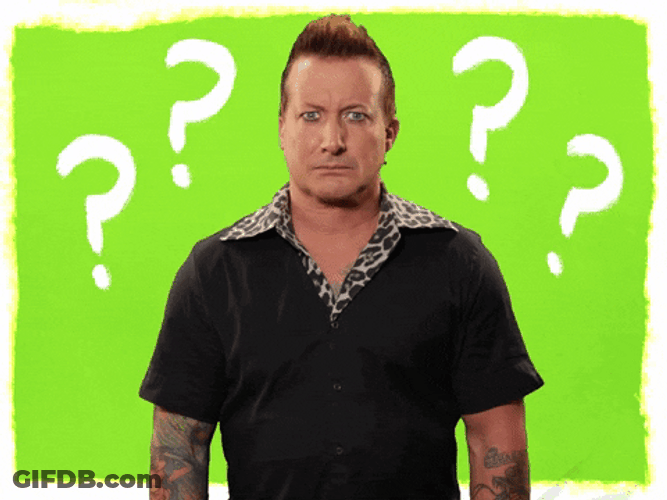 Green Day Tré Cool Question Mark GIF