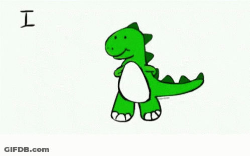 Green Dinosaur I Miss You This Much Dramonchi GIF