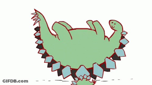 Green Dinosaur Laying On Back GIF