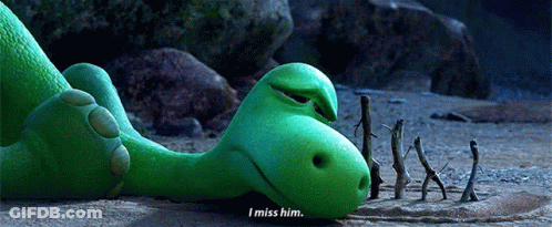 Green Dinosaur Lying I Miss Him GIF