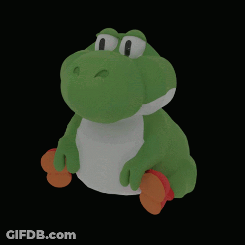 Green Dinosaur With Orange Legs GIF