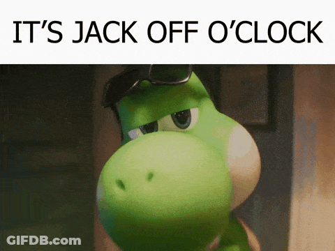 Green Dinosaur With Sunglasses Saying It's Jack Off O'Clock GIF