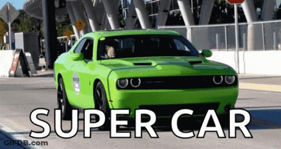 Green Dodge Super Car GIF