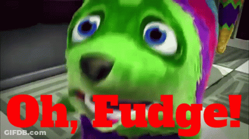 Green Dog With Blue Eyes Oh Fudge GIF