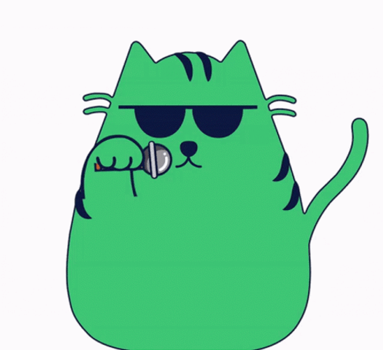 Green Dope Cat Mike Drop GIF