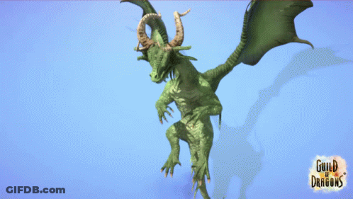 Green Dragon Flying With Guild Of Dragons GIF