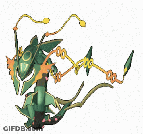 Green Dragon With Yellow Lines GIF