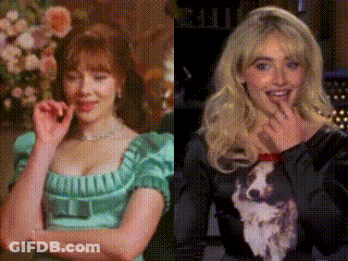 Green Dress Woman And Black Sweater Woman GIF