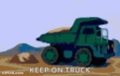 Green Dump Truck Driving Keep On Truck GIF