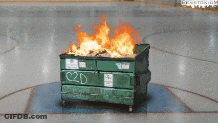 Green Dumpster With Number C2D GIF
