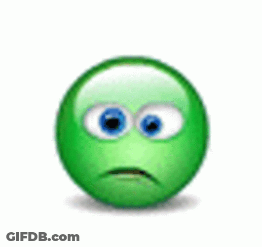 Green Emoji Throwing Up GIF