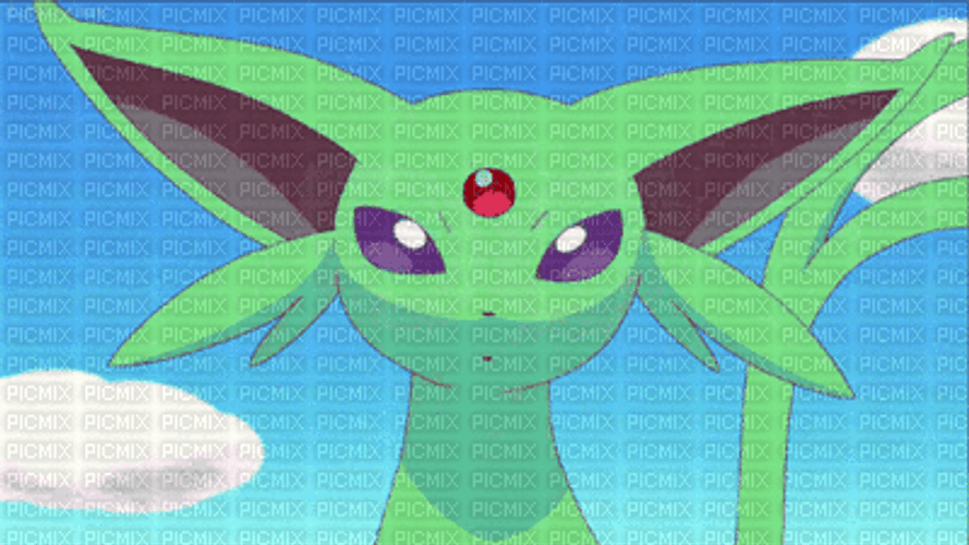 Green Espeon Smiling GIF