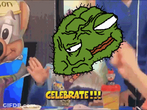 Green Face With Yellow Celebrate GIF