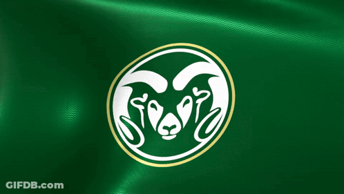 Green Flag With White Ram In Circle GIF