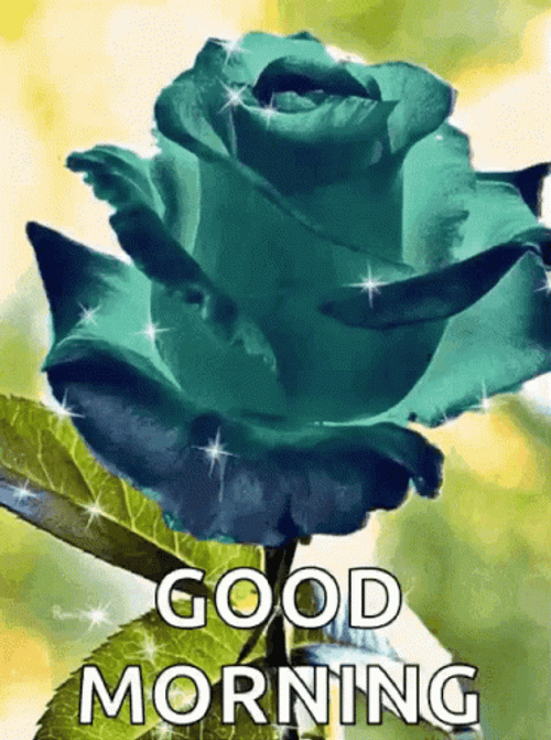 Green Floral Good Morning Greeting GIF