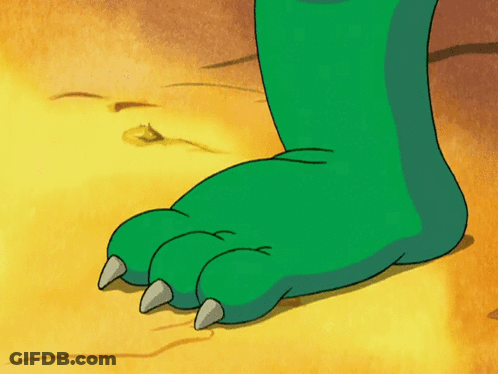 Green Foot With Silver Claws GIF
