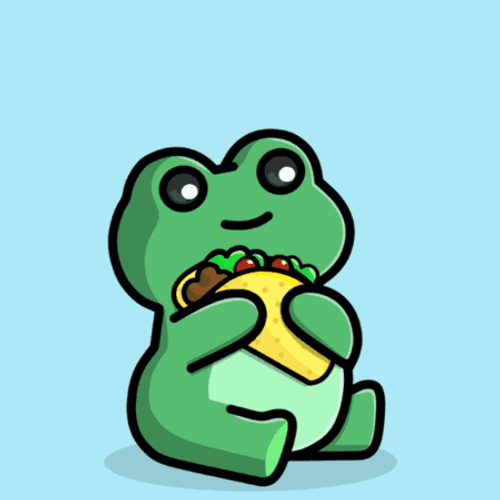Green Frog Eat Taco Nom Nom GIF