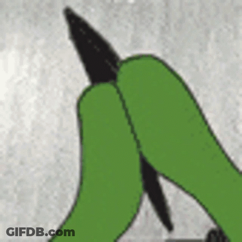 Green Frog Holding Pliers GIF