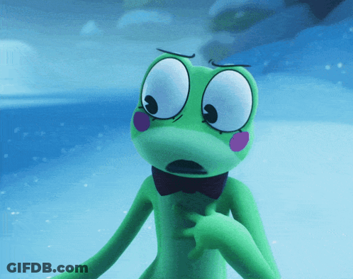 Green Frog In Bow Tie Looking GIF