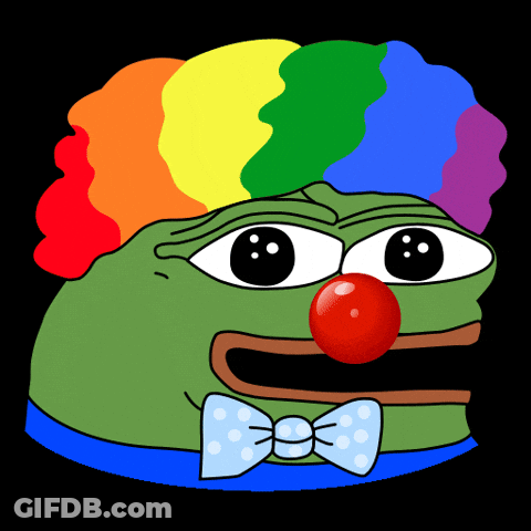 Green Frog In Clown Costume With Red Nose GIF