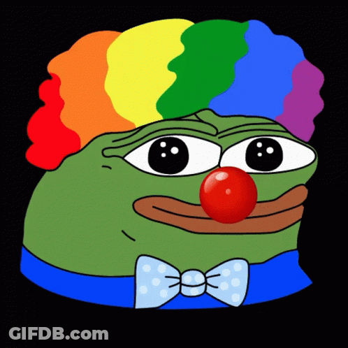 Green Frog In Clown Costume With Red Nose GIF