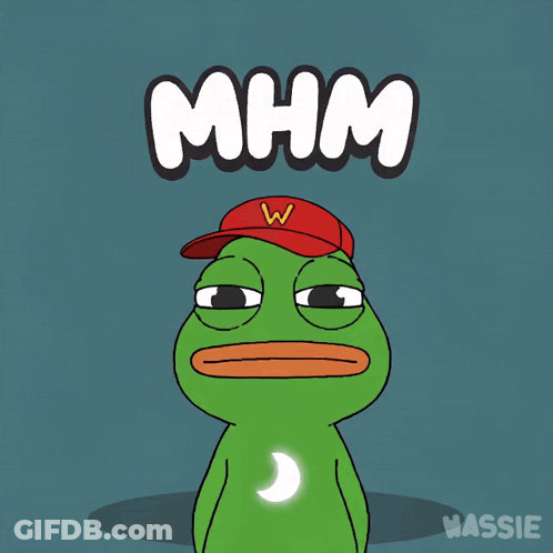 Green Frog In Red Hat With Letter W GIF