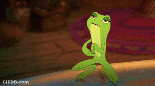 Green Frog Pointing Up GIF