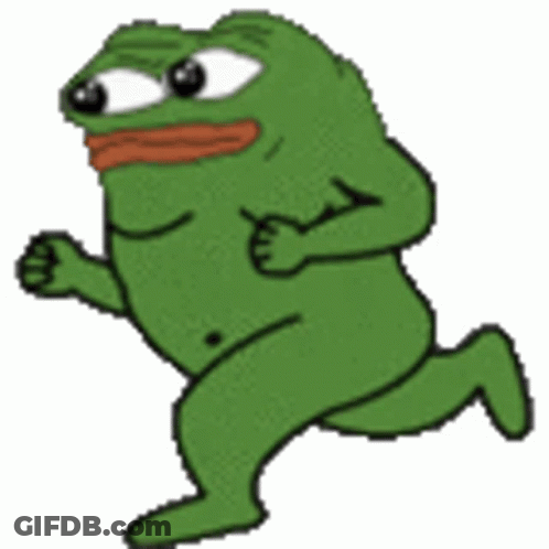 Green Frog Running GIF