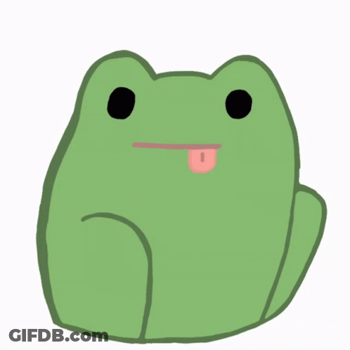 Green Frog Sticking Tongue Out Funny Face GIF