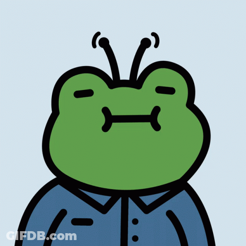 Green Frog With Antennas On Head GIF
