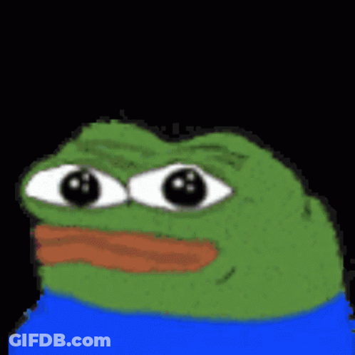 Green Frog With Big Eyes And Blue Shirt GIF