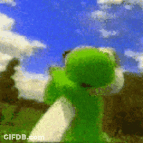Green Frog With Blue Sky GIF