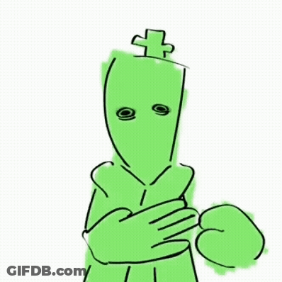 Green Frog With Cross On Head GIF