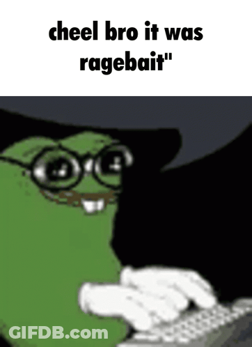 Green Frog With Glasses And Hat Typing GIF