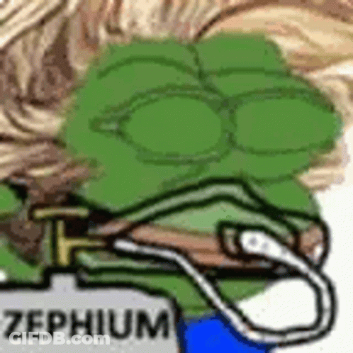 Green Frog With Glasses And Rope Around Neck GIF