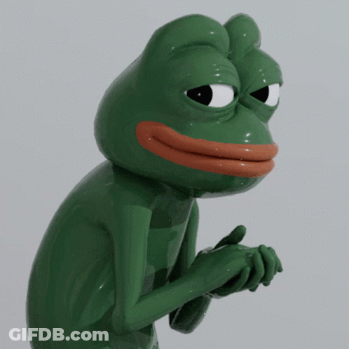 Green Frog With Orange Mouth Sitting GIF