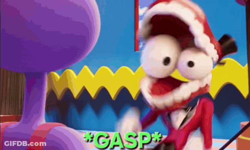Green Frog With Pink Bow Tie Looks Angry GIF